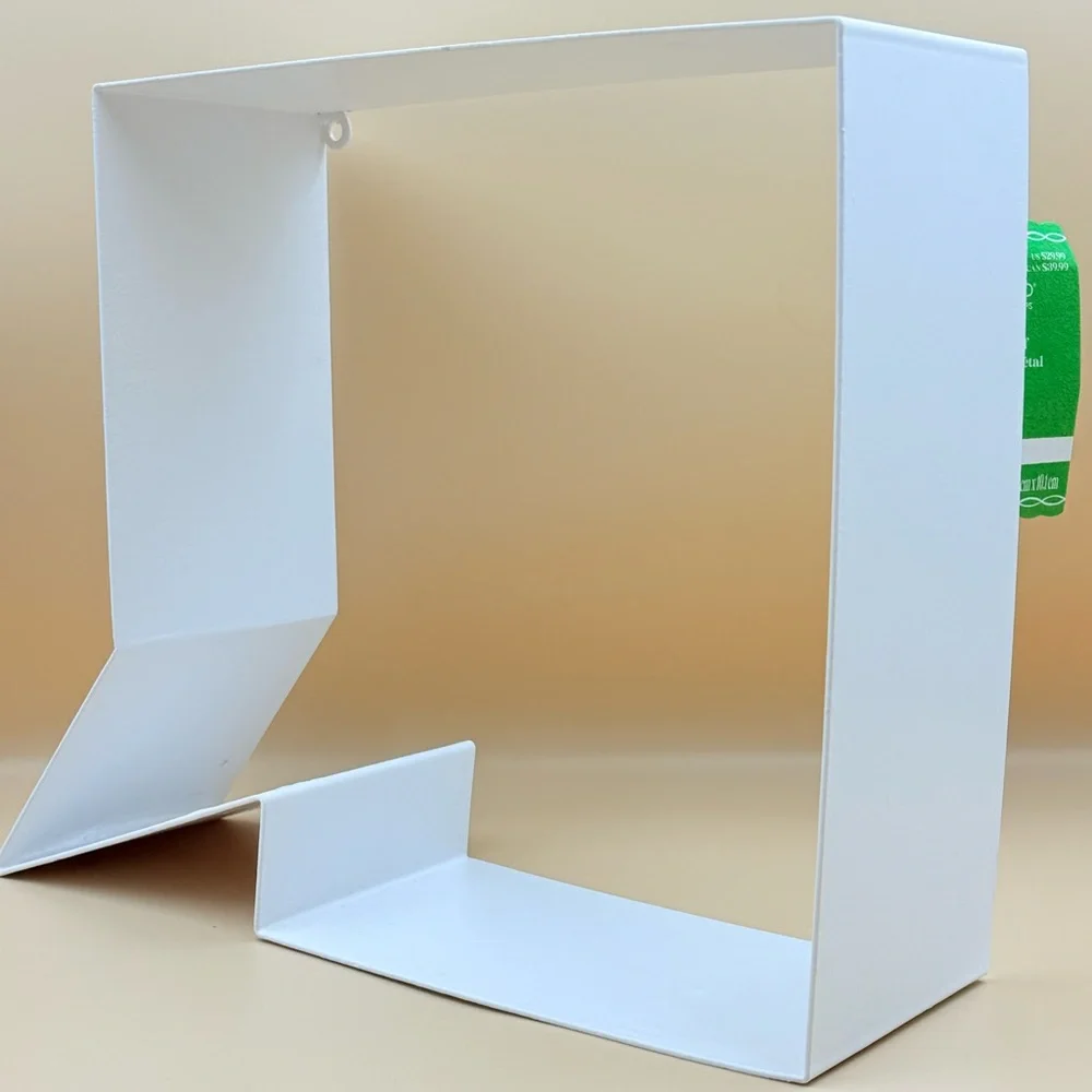 Speech Bubble Metal White Floating Wall Shelf 12.3” X 9.8” X 4” by Ashland